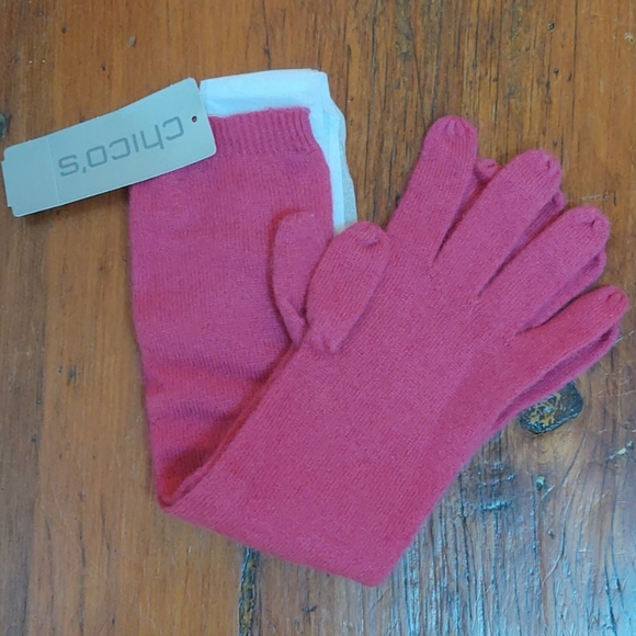 Chico's Accessories - NWT! 100% cashmere fuchsia classy long gloves